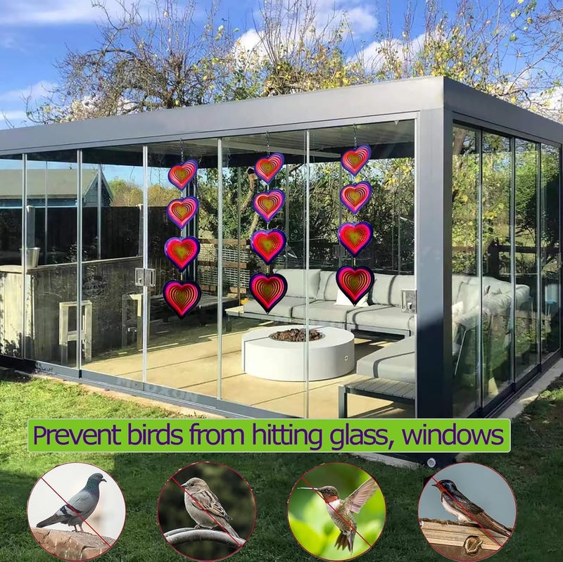 DJUAN Heart Wind Spinners Outdoor Garden Decor - Birthday Gifts for Mom Grandma Women,Metal Hanging Ornaments for Yard Lawn Window Ceiling Home Christmas Day Party Wedding Decoration - Image 4